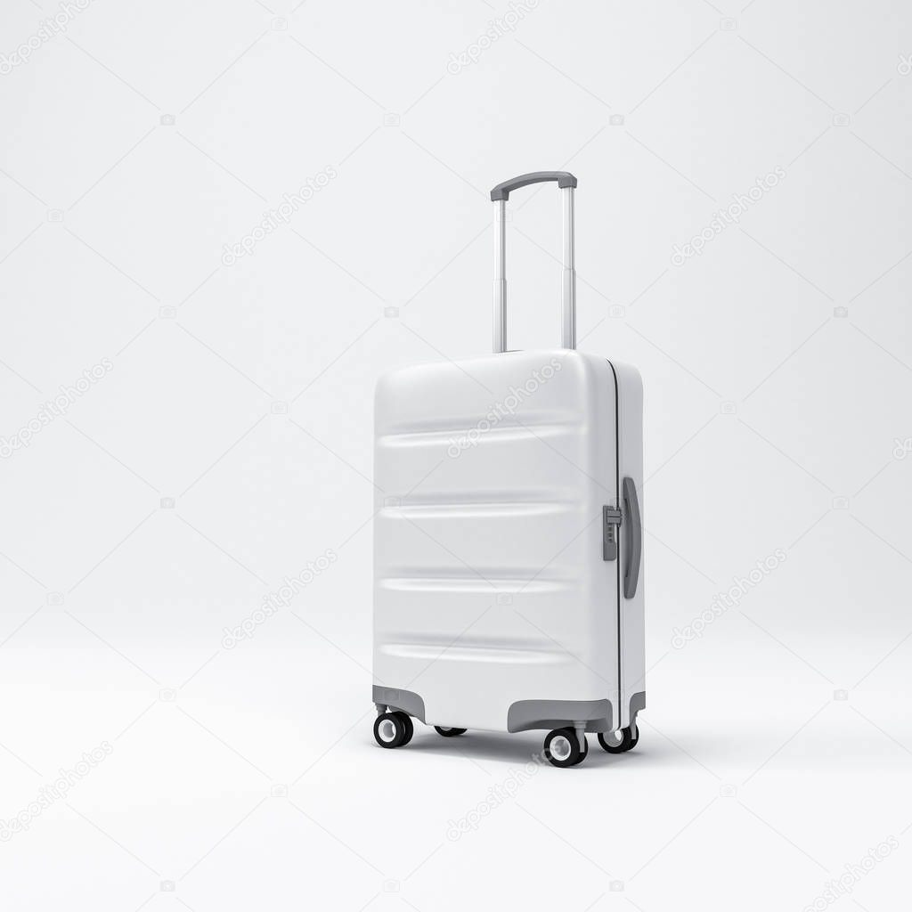 White Cabin Luggage mockup, Suitcase, baggage