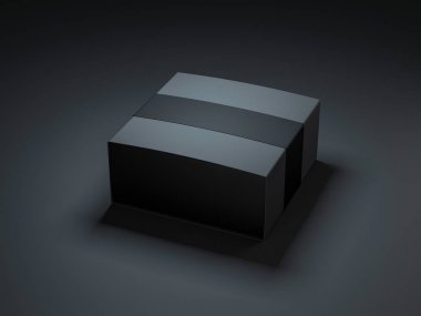Kare siyah kutu kapak Mockup karanlık Studio ile