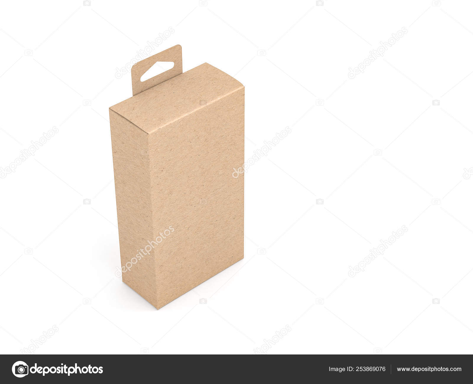 Download Kraft Cardboard Box Hang Tab Mockup Design Branding Stock Photo Image By C Customdesigner 253869076