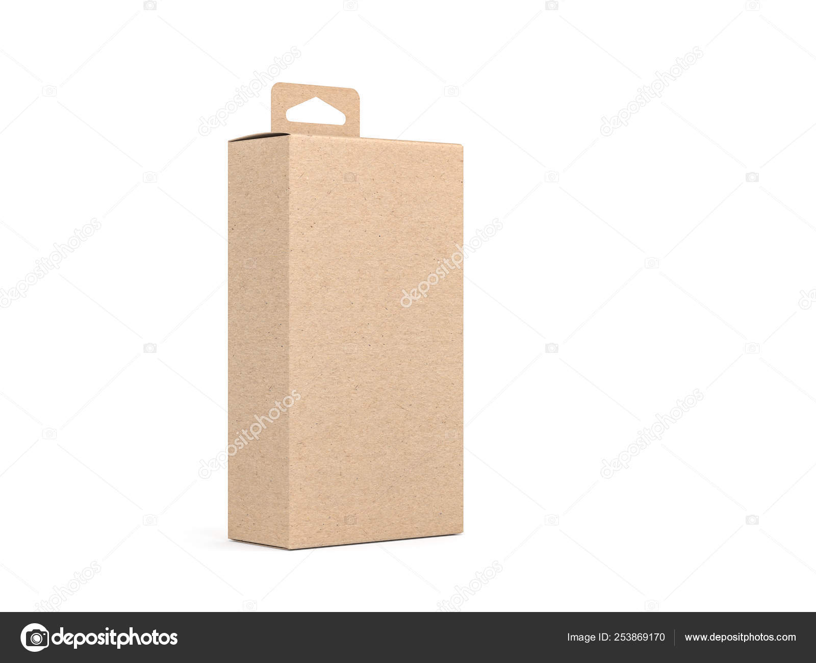 Download Kraft Cardboard Box Hang Tab Mockup Design Branding Stock Photo Image By C Customdesigner 253869170