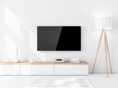 Akıllı Tv Mockup, modern Led Tv duvarda asılı