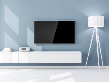 Akıllı Tv Mockup, modern Led Tv duvarda asılı