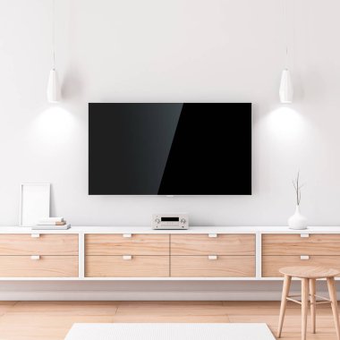 Akıllı Tv Mockup, modern Led Tv duvarda asılı