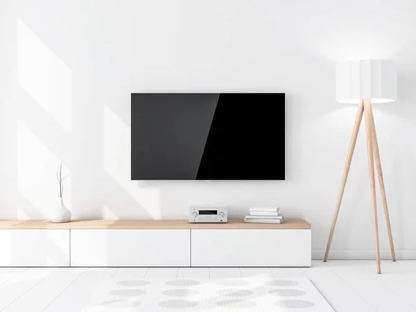 Smart Mockup Moderne Led Hangen Aan Muur — Stockfoto