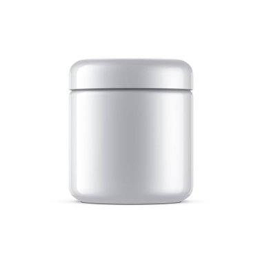 beyaz arka plan üzerinde kozmetik boş kavanoz, 3d render