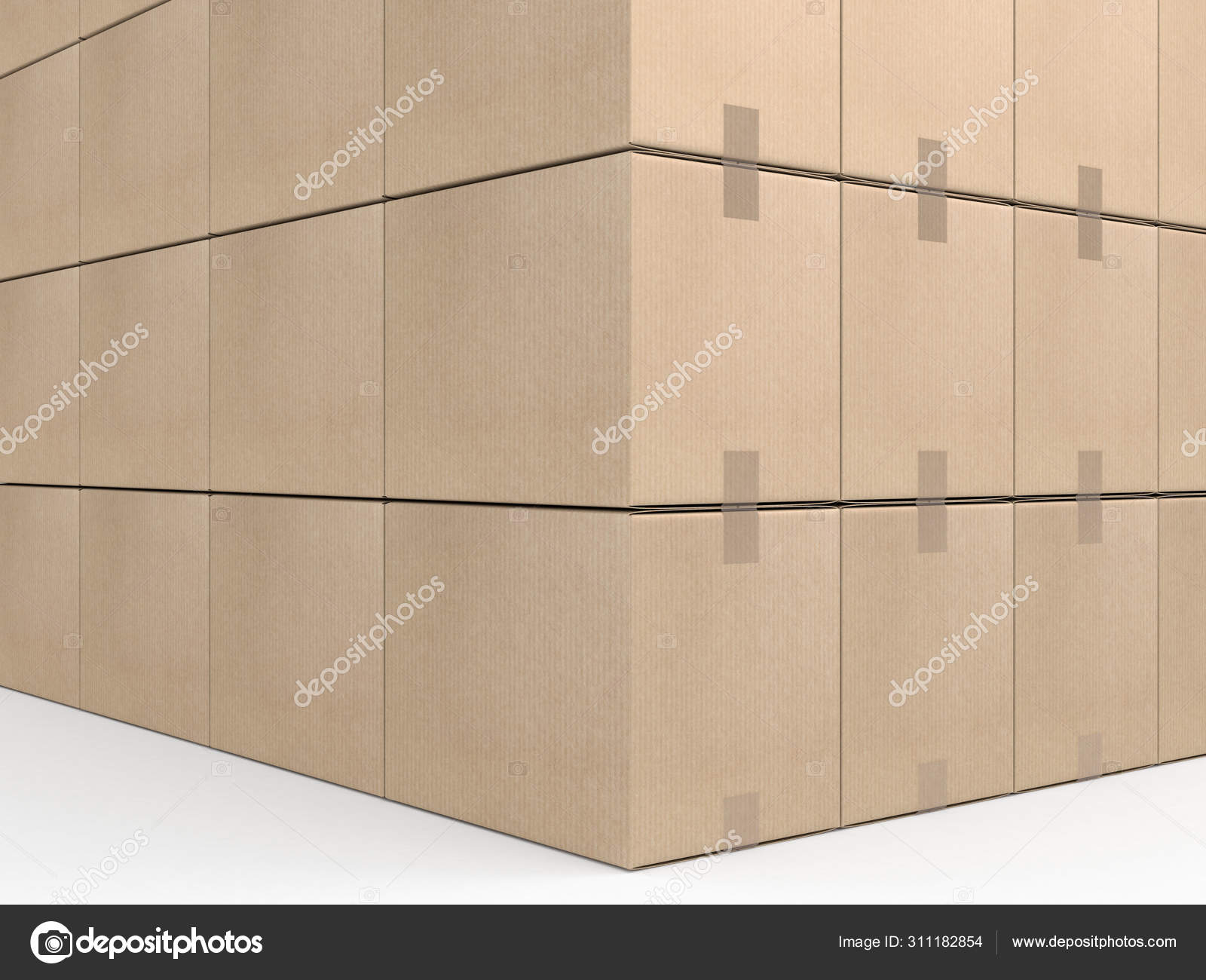 Download Cardboard Boxes Mockup Scotch Tape Rendering Stock Photo Image By C Customdesigner 311182854