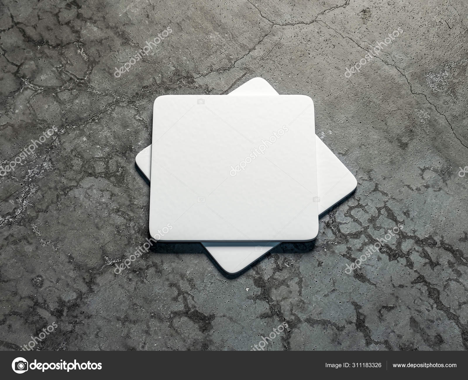 Download Cork Beer Coasters Mockup White Wooden Table Rendering Stock Photo Image By C Customdesigner 311183326