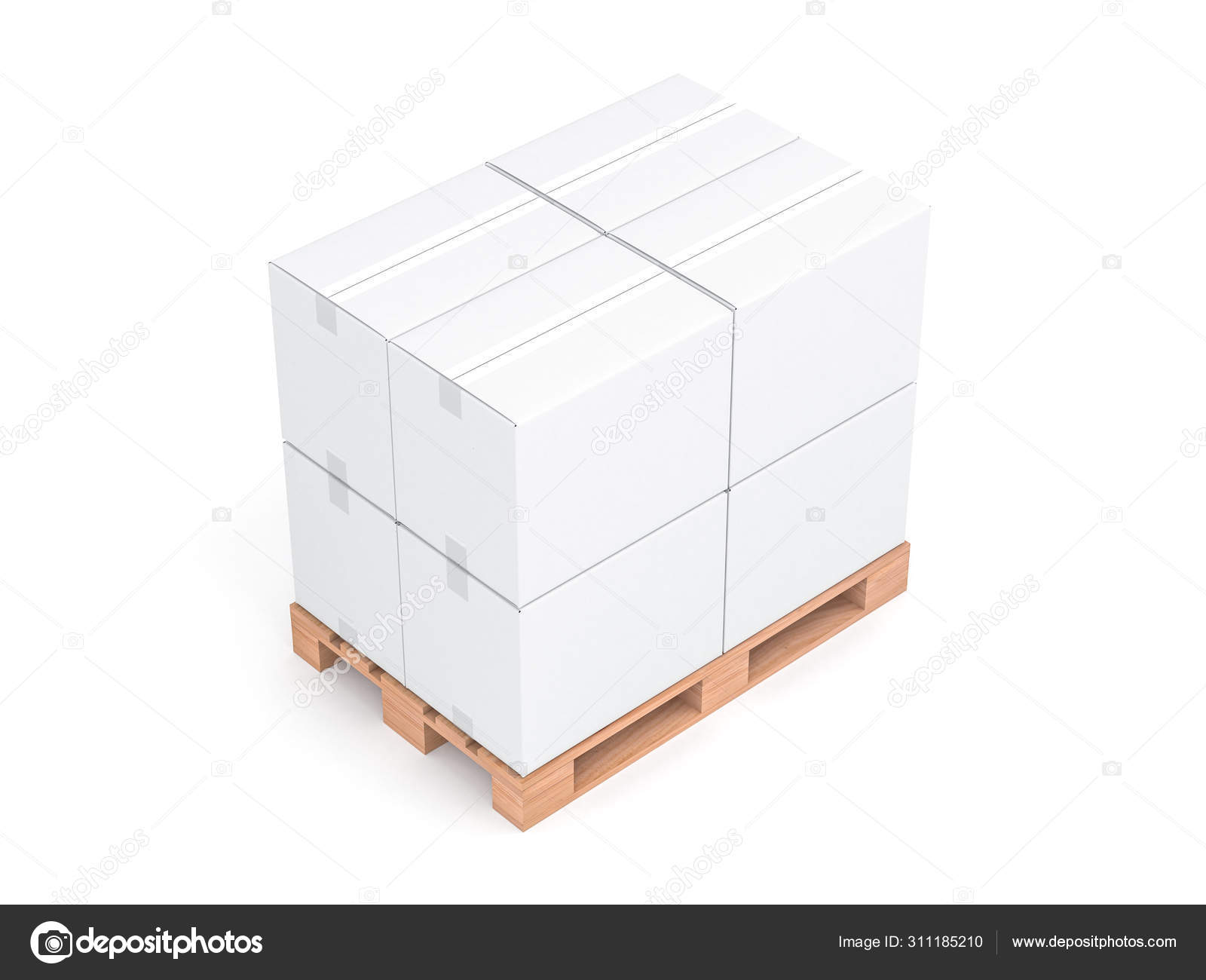 Download Stack Cardboard Boxes Mockup Euro Pallet Rendering Stock Photo Image By C Customdesigner 311185210