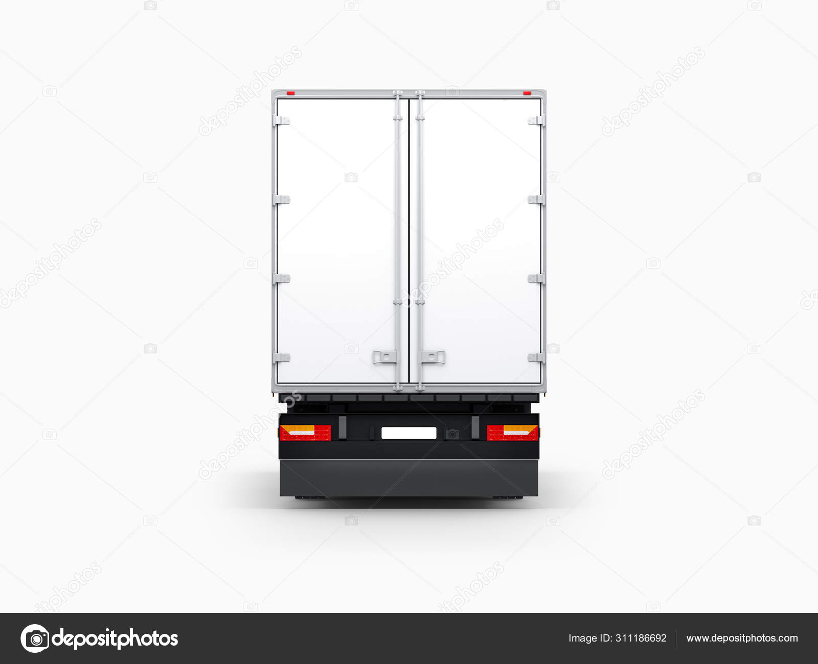 Download Semi Trailer Mockup Isolated Gray Big Truck Rear Side Rendering Stock Photo Image By C Customdesigner 311186692