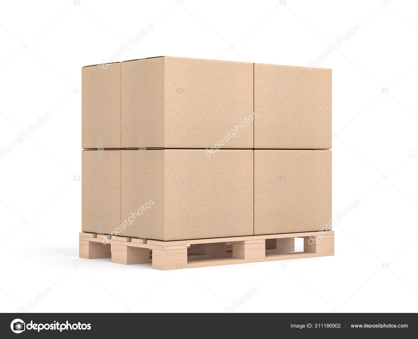 Download Stack Cardboard Boxes Mockup Euro Pallet Rendering Stock Photo Image By C Customdesigner 311186902
