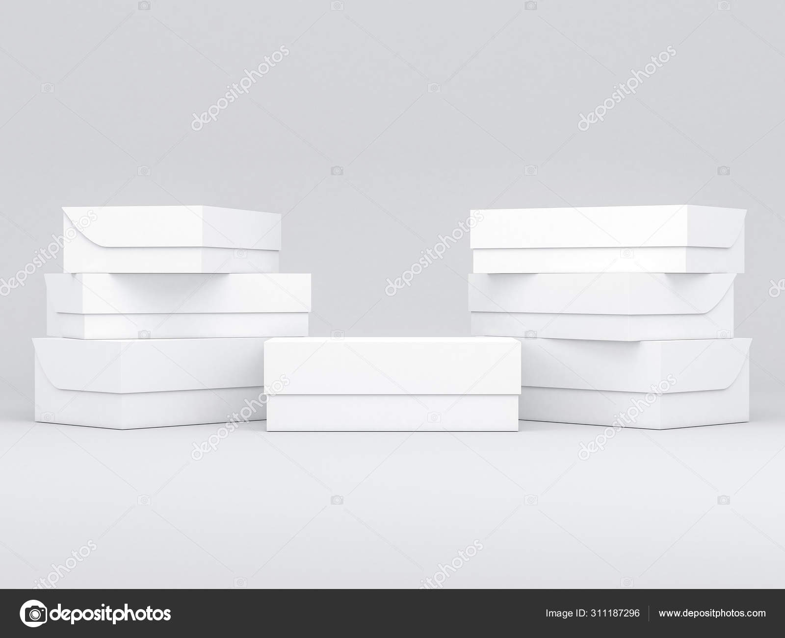Download Seven White Shoe Boxes Mockup Rendering Stock Photo C Customdesigner 311187296 PSD Mockup Templates