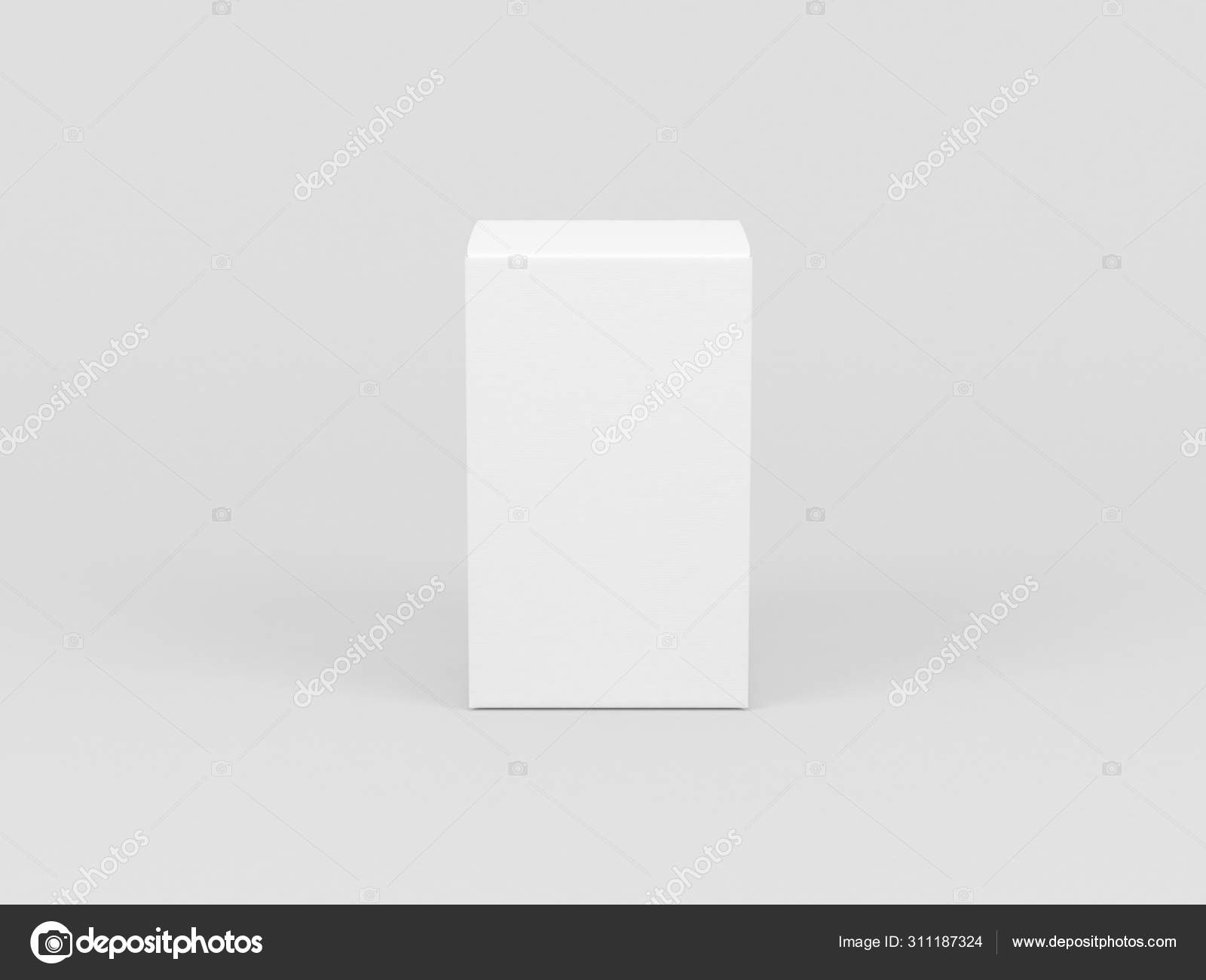White Textured Cardboard Box Mockup Isolated Gray Front View Rendering  Stock Photo by ©Customdesigner 311187324