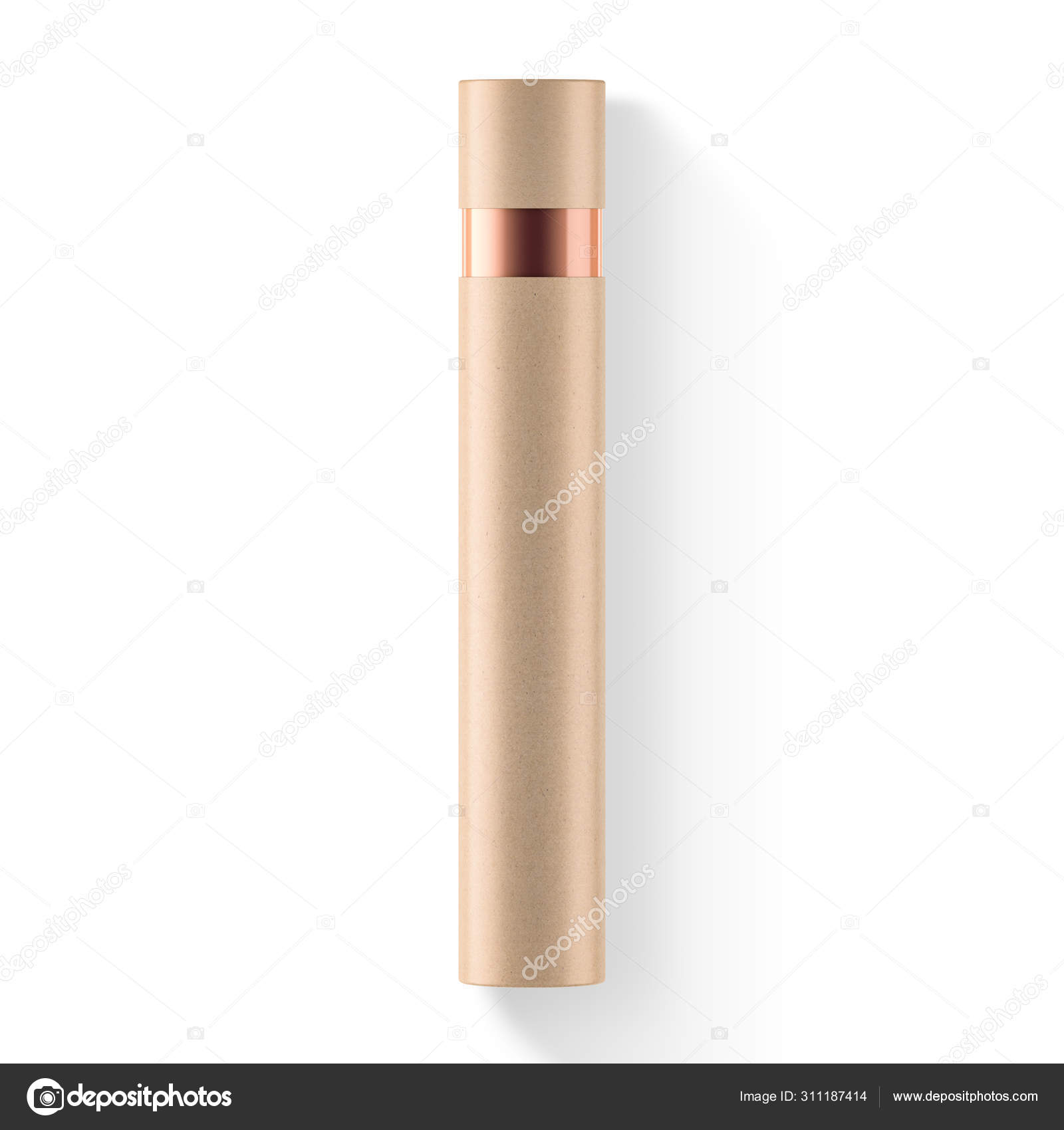 Kraft Brown Paper Tube Tin Can Packaging Mockup Gold Foil Stock Photo C Customdesigner 311187414