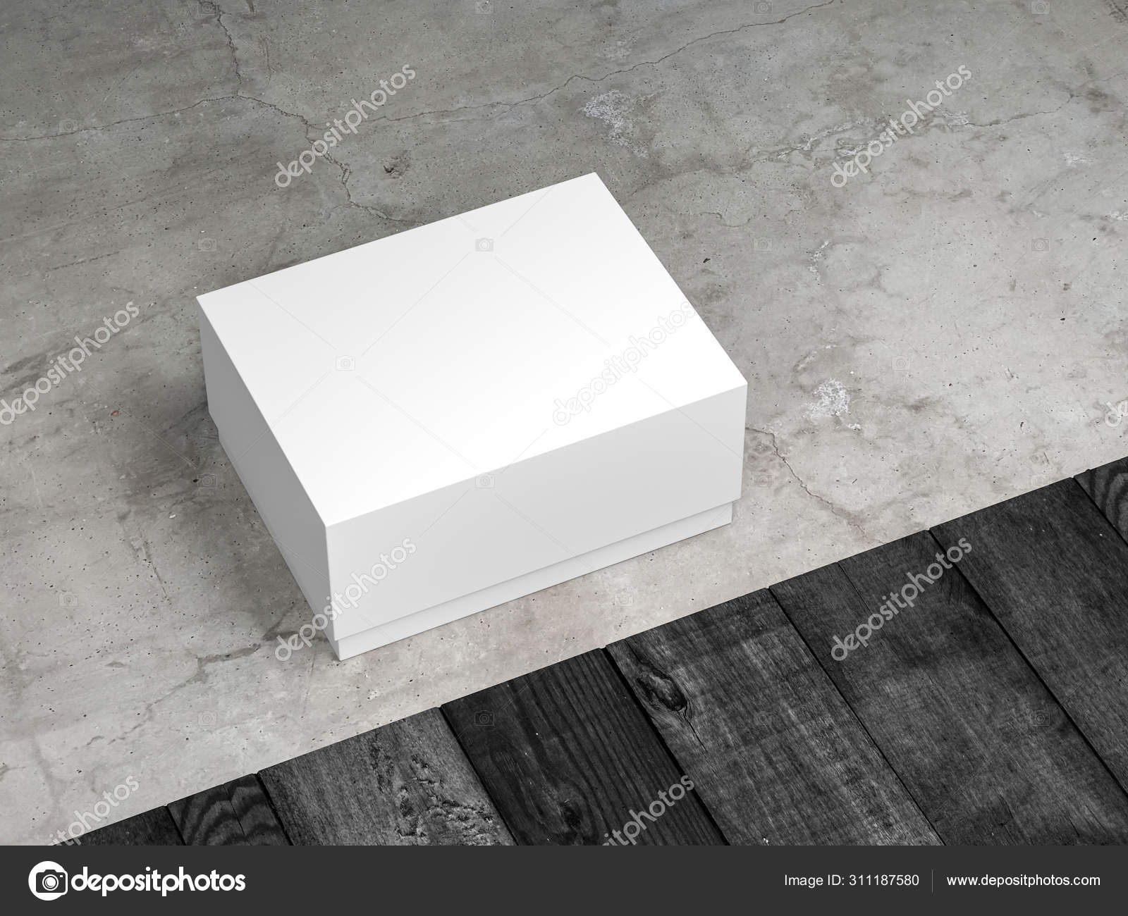 Download White Rectangular Box Mockup Packaging Concrete Floor Rendering Stock Photo Image By C Customdesigner 311187580