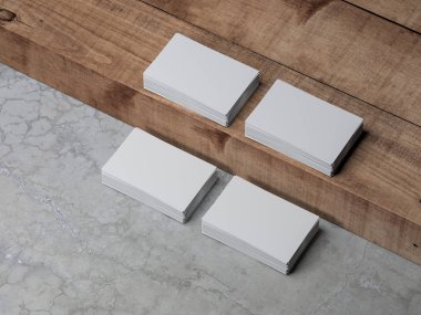 Kartvizit mockup 3d render modern beyaz arka plan üzerinde beyaz