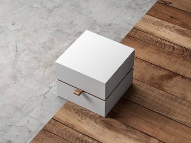 Arkadaki Kutu Yapılandırma paketlemesinin yakın görünümü, 3d oluşturma