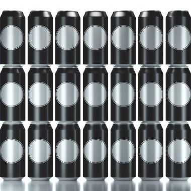 Mockup üç kraft karton boş Tincan ambalaj