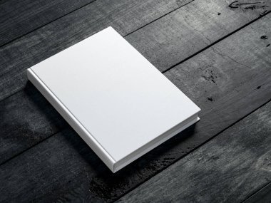 Arkaplanda beyaz kitap modeli, 3D görüntüleme