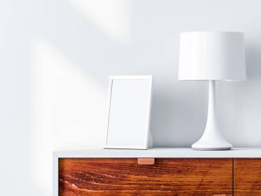 Modern iç mekanda boş çerçeve modellemesi, 3 boyutlu biçimlendirme