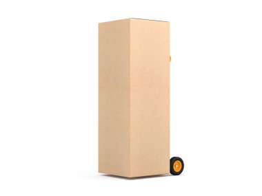 El Kamyonu 'ndaki buzdolabı için büyük karton paketleme, 3D görüntüleme