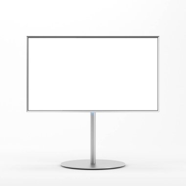 Beyaz arkaplana karşı boş televizyonun karmaşası