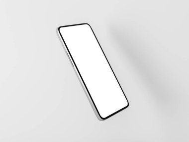 Akıllı telefonun boş ekran ile yakın plan görüntüsü, 3D görüntüleme