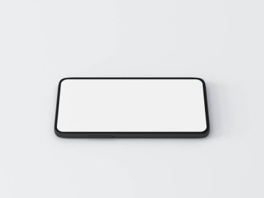 Akıllı telefonun boş ekran ile yakın plan görüntüsü, 3D görüntüleme