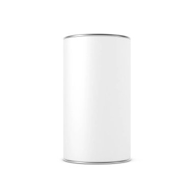 White Blank Tin modellik yapabilir. Silindirik ambalaj, çay, kahve. 3d oluşturma