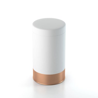 Alüminyum teneke kutu çay, kahve, kuru ürünler, hediye paketi. 3d oluşturma