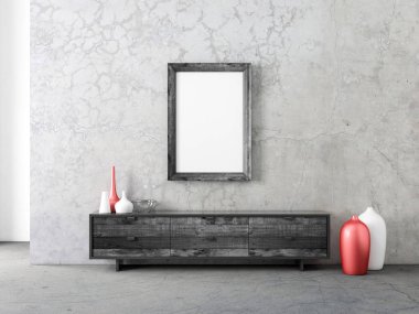 boş çerçeve ile modern parlak iç