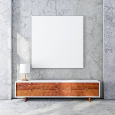 boş çerçeveli modern poster. 3d oluşturma