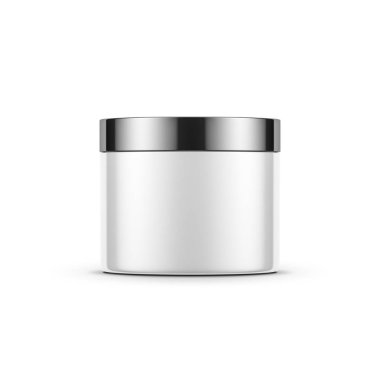 Kozmetik ürünleri için silindirik kavanoz modeli, kapaklı, 3D görüntüleme