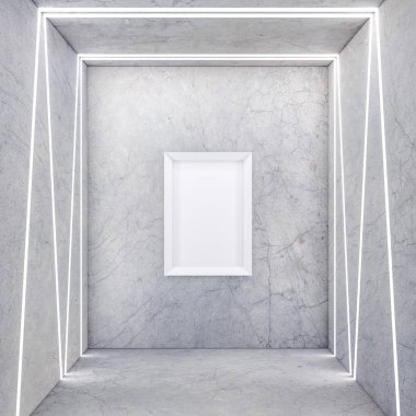 Modern iç mekanda boş çerçeve modellemesi, 3 boyutlu biçimlendirme