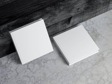 Arkaplanda beyaz kitaplar, 3 boyutlu görüntüleme