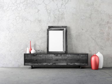 Beton duvarlı afiş.