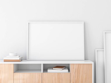 Büroda yatay çerçeve modeli, 3d oluşturma