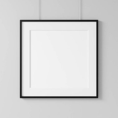 White blank poster frame mockup, 3d rendering clipart