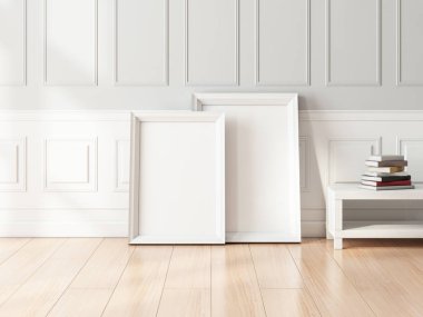 Modern parlak iç mekan. 3d render