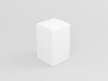 Beyaz desenli karton kutu modeli gri, Half Side View, 3D görüntüleme