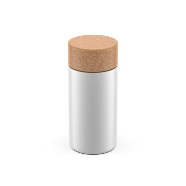  Tin Can Mockup ile mantar ağaç kapağı beyaz, 3D görüntüleme