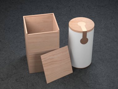 Tahta kutulu alüminyum kutu. Altın etiketli konserve ambalajı