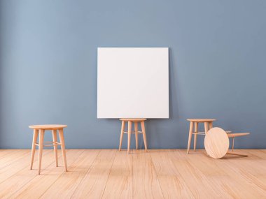 Modern iç mekanda boş çerçeve modellemesi, 3 boyutlu biçimlendirme