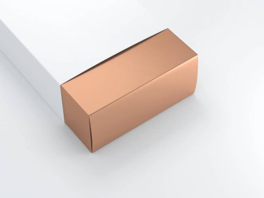 Beyaz kapaklı Altın Kutu 'yu kapat. 3d oluşturma