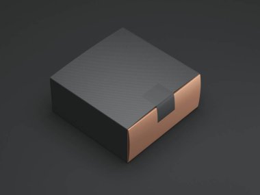Kare kutu ve kapaklı maket. 3d oluşturma