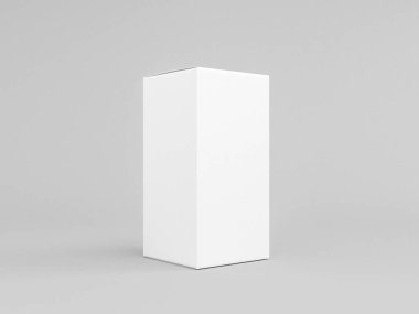 Beyaz desenli kağıt kutu modeli gri, Half Side View, 3D görüntüleme