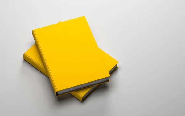 Yellow Blank Notebooks White Background — ストック写真