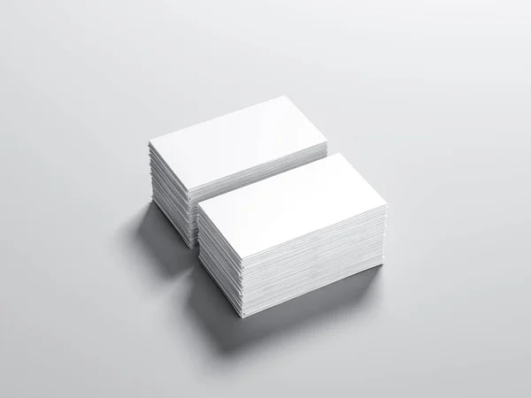 White business cards mockup on modern white background, 3d rendering — Stock Photo, Image