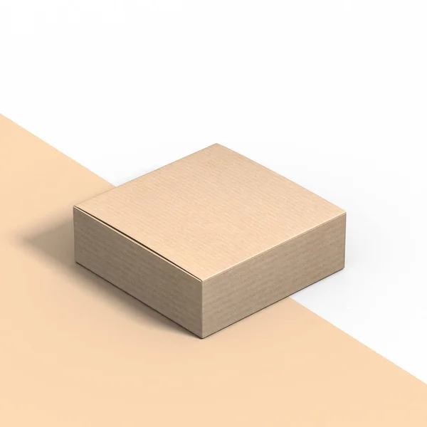 Closed Cardboard Box Rendering — Stock Photo, Image