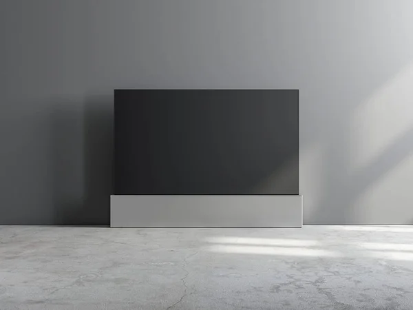 Smart Tv Mockup with blank screen in modern room, 3d rendering