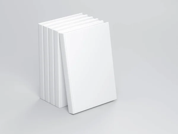 Fehér Üres Könyvek Mockups Sablon Renderelés — Stock Fotó